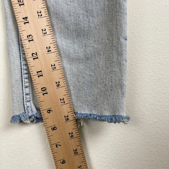 MOTHER The Tomcat Ankle Fray Size 26 Saved By The Bell Blue Straight Leg Heart - Picture 15 of 15